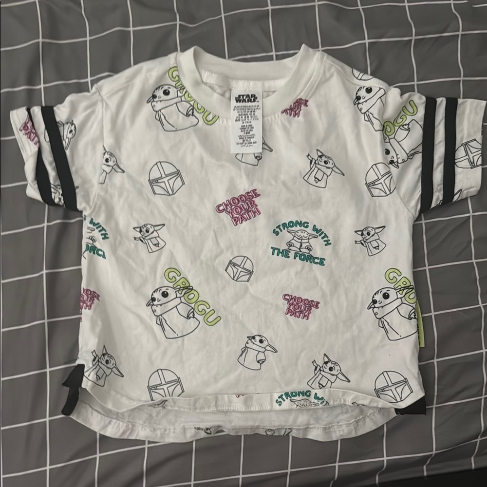 Star Wars White and Black Short Sleeve Tee